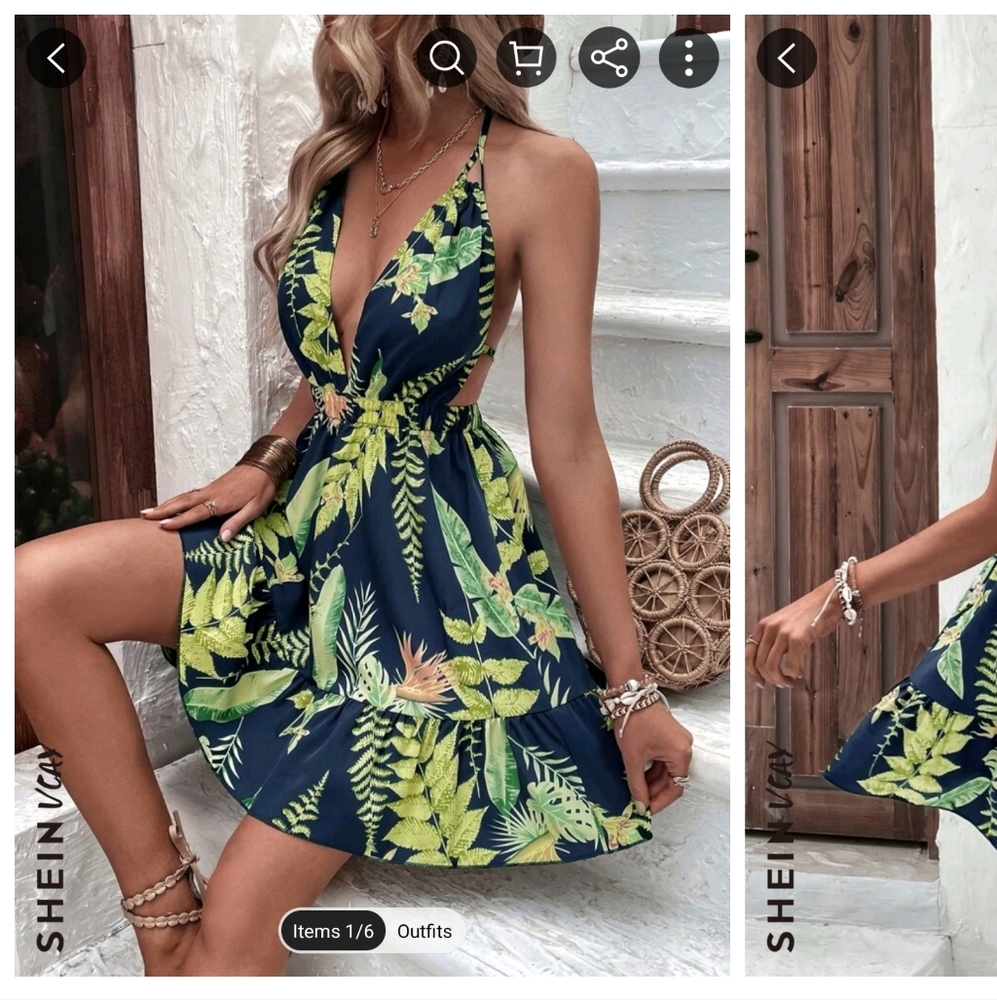 Shein Backless Halter Dress